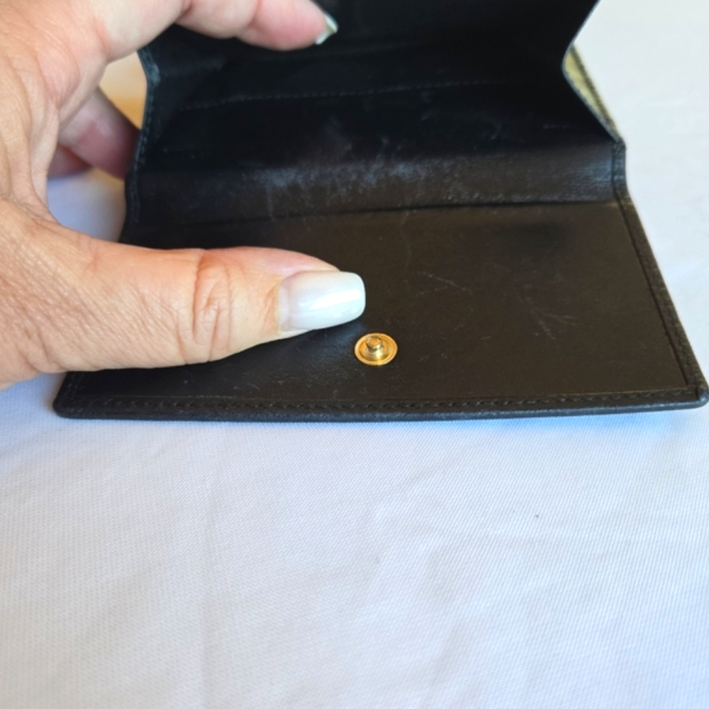 Vintage GUCCI Jackie Bi Fold Wallet Leather Metal Square Buckle Gold Hardware - Picture 14 of 14